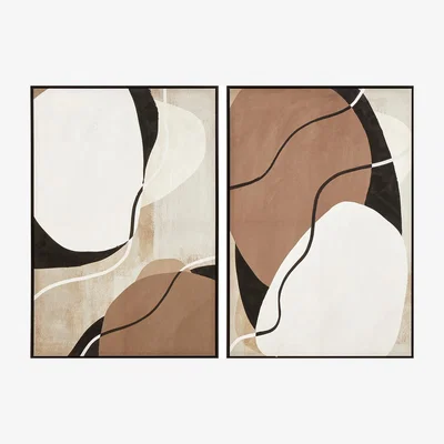 La Redoute 123cm Astratto Set Of 2 Textured Wall Art