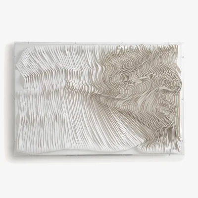 La Redoute Ondor White Leather Strip Wall Art
