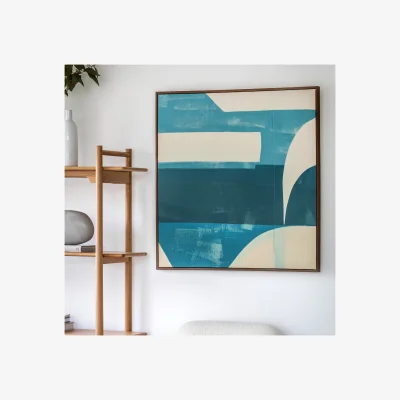 La Redoute 80x80cm Topaz Abstract Framed Canvas