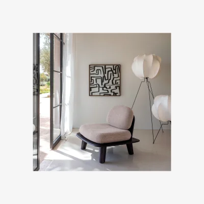 La Redoute Bazio Embroidered Rice Paper Hand-Painted Wall Art