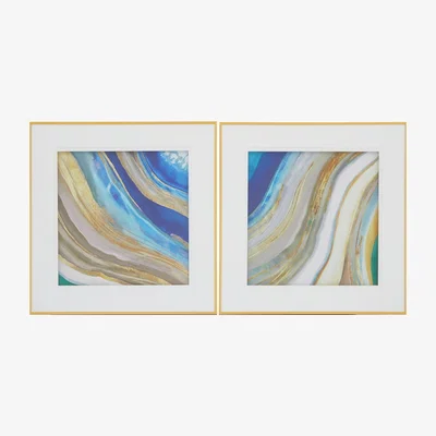La Redoute Set of 2 60cm Abstract Wave Wall Art