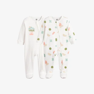 La Redoute Pack of 2 Sleepsuits, Graphic Print