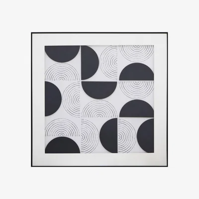 La Redoute 80cm Black & White Abstract Wall Art