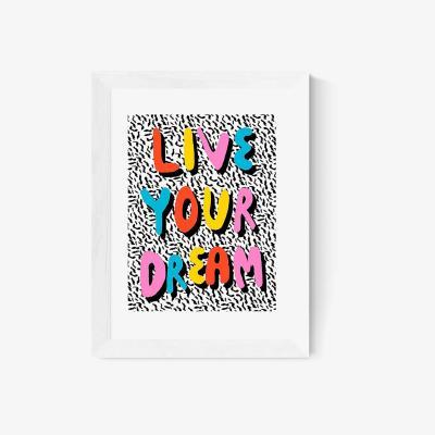 La Redoute A3 Framed Live Your Dream Print