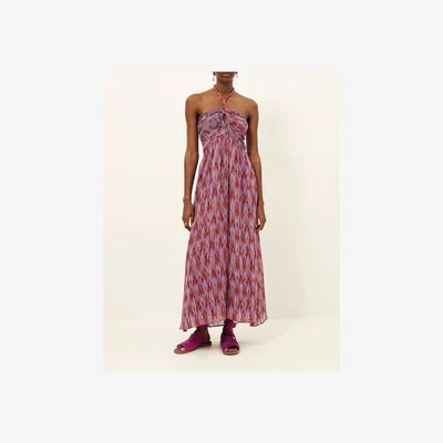 La Redoute Annialy Halterneck Backless Dress in Graphic Print