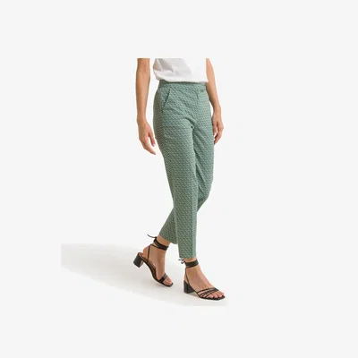 La Redoute Ankle Grazer Peg Trousers in Graphic Print Cotton, Length 26.5"