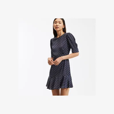 La Redoute Graphic Print Mini Dress in Satin