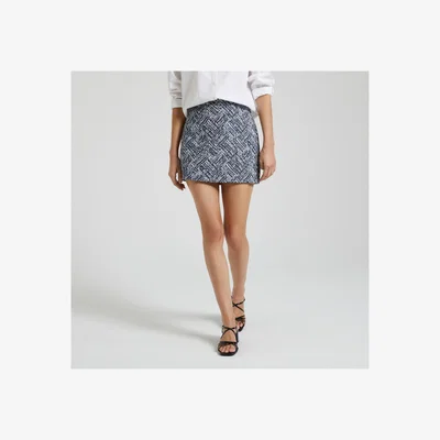 La Redoute Jacquard Mini Skirt in Graphic Print