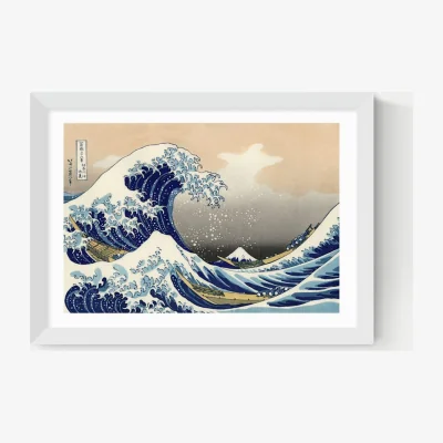 Marks & Spencer East End Prints The Great Wave Off Kanagawa Framed Art Print White