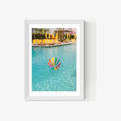 Marks & Spencer East End Prints Palm Springs Pool Day Framed Art White