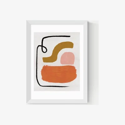 Marks & Spencer East End Prints Simple Abstract Framed Art - A2 - White, Black,White,Natural