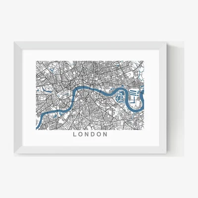 Marks & Spencer East End Prints London Map Framed Art White