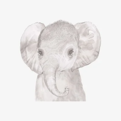 Marks & Spencer Mamas & Papas Welcome to the World Wall Art - Elephant - Grey, Grey