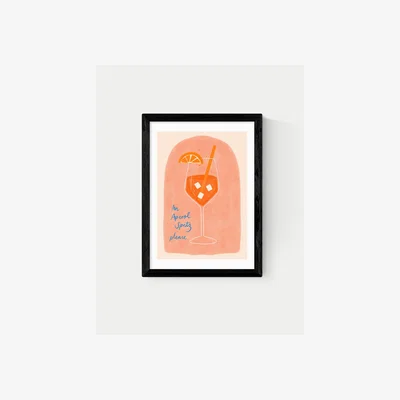 Marks & Spencer East End Prints Aperol Framed Art - A3 - Black, Natural,Black,White