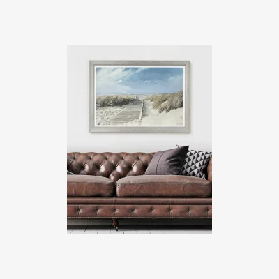 Marks & Spencer Gallery Home View to the Sea Rectangle Framed Canvas Blue
