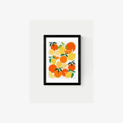 Marks & Spencer East End Prints Orange and Lemon Harvest Framed Art Black