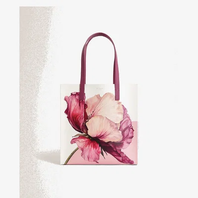 Marks & Spencer Ted Baker Floral Graphic Print Tote Bag Ivory Mix