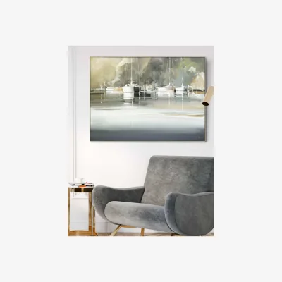 Marks & Spencer Gallery Home Marina Morning Rectangle Framed Art Grey Mix