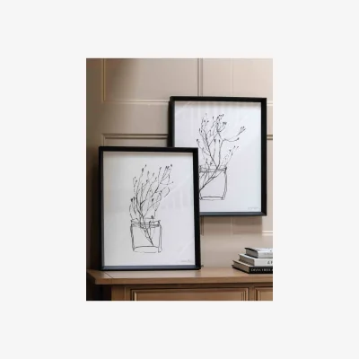 Marks & Spencer Gallery Direct Set of 2 Delicate Nature Framed Art Black Mix