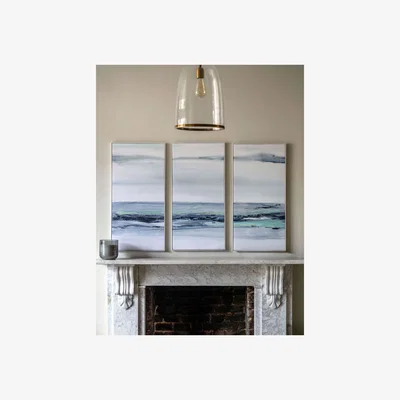 Marks & Spencer Gallery Home Set of 3 Clouded View Framed Canvas Blue