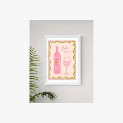 Marks & Spencer East End Prints Pale Rose Framed Art - A1 - White, White,Natural,Black