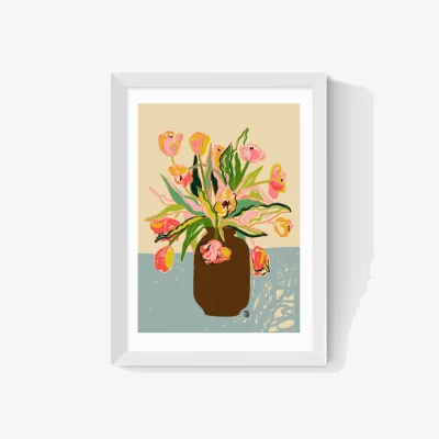 Marks & Spencer East End Prints Tulips Framed Art Print White