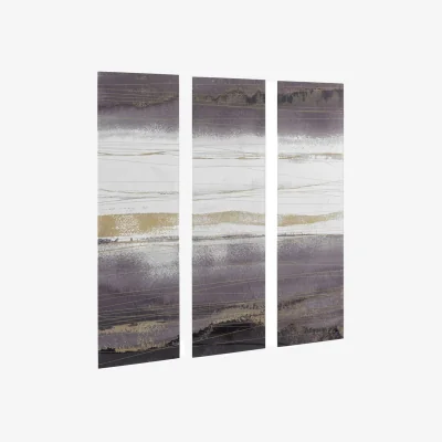 Marks & Spencer Gallery Direct Set of 3 Noir Sands Triptych Canvases Light Purple
