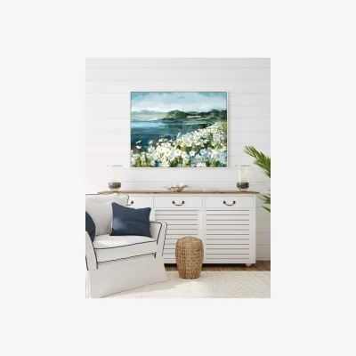 Marks & Spencer Gallery Home Wild Daisy Bay Rectangle Framed Canvas Blue Mix