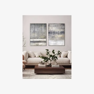 Marks & Spencer Gallery Home Set of 2 Torrent Framed Canvas Grey