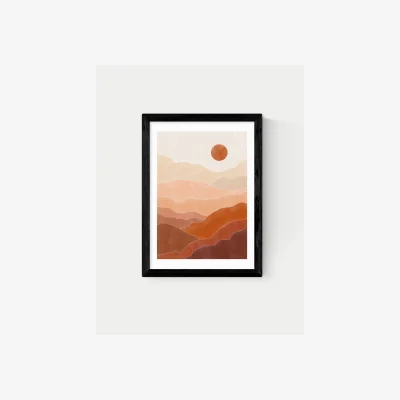Marks & Spencer East End Prints Terracotta Landscape Framed Art Print Black
