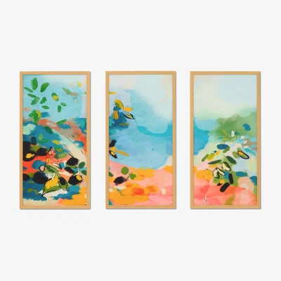 Made.com Ana Rut Bre, 'Garden with Sea View' Set of 3 Framed Prints, 30 x 60cm