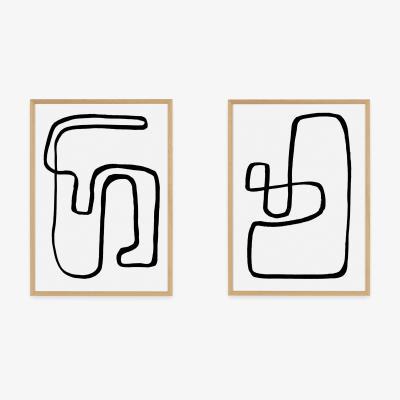 Made.com Rafael Farias, 'Arla Abstract Knots' Set of 2 Framed Prints (More Sizes Available)