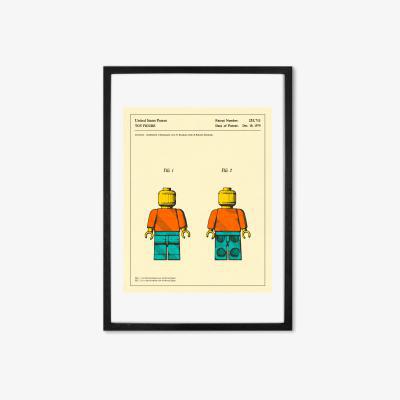 Made.com Jazzberry Blue, 'Retro Toy Figure Patent' Framed Print (More Sizes Available)