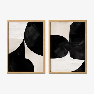 Made.com Dan Hobday, 'High Contrast' Set of 2 Framed Prints, A2