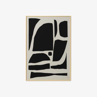 Made.com Dan Hobday, 'Monochrome Abstract' Brushed Brass Finish Framed Print, A1