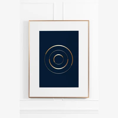My Furniture Gilded Midnight No.1 Wall Art - Brass Frame