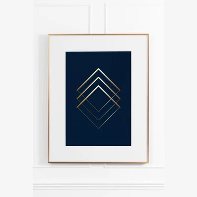 My Furniture Gilded Midnight No.2 Wall Art - Brass Frame