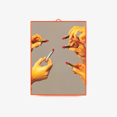 Made in Design Toiletpaper Mirror - / Lipsticks - Medium - H 30 cm by Seletti Multicoloured