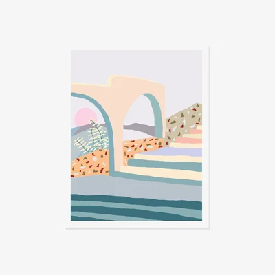 Made in Design Terrazzo Stair By Charlie Bennell Poster - / 46 x 61 cm by Slowdown Studio Multicoloured