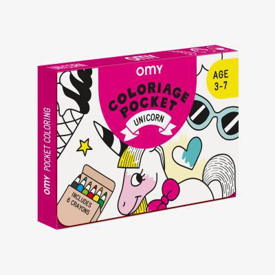 Made in Design Coloriage Pocket - Licorne Colouring poster - / 52 x 38 cm by OMY Design & Play White/Black