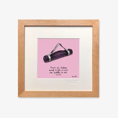 Made in Design Edouard Pont - Pas du tout cliché / Yoga Poster - / 22 x 22cm by Image Republic Multicoloured