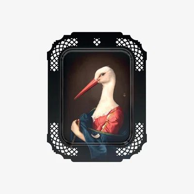 Made in Design Madame la Cigogne Tray - / Wall picture - L 34 x H 45 cm by Ibride Multicoloured