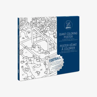 Made in Design Football Colouring poster - / 100 x 70 cm by OMY Design & Play White/Black
