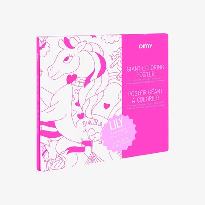 Made in Design Lily Colouring poster - / 100 x 70 cm by OMY Design & Play White/Pink