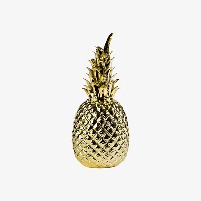 Made in Design Pineapple Small Decoration - / Ø 14 x H 32 cm - Porcelain by Pols Potten Gold