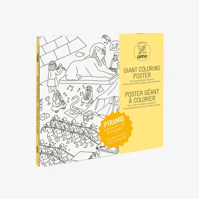 Made in Design Pyramides Colouring poster - 100 x 70 cm by OMY Design & Play White/Black