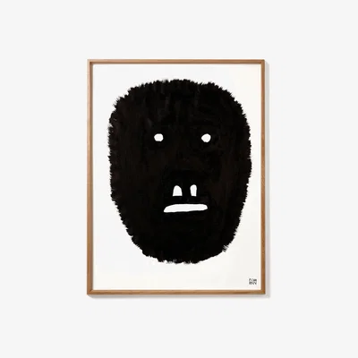 Made in Design Pierre Charpin - Anxious Monkey Framed poster - / Limited, numbered edition - 50.6 x 66.5 cm by The Wrong Shop Black