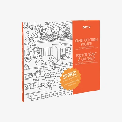 Made in Design Sport Colouring poster - / 100 x 70 cm by OMY Design & Play White/Black