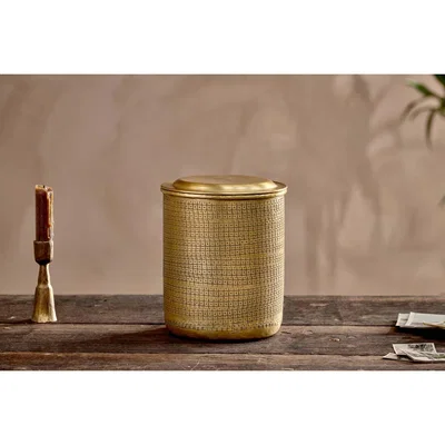 Nkuku Nkuku Tembesi Etched Pot | Decorative Accessories | Antique Brass | Tall