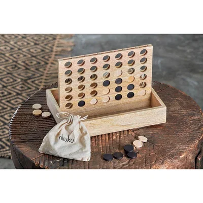 Nkuku Nkuku Mango Wood Row Of Four | Decorative Accessories | Brown | 21 x 30 x 20 cm